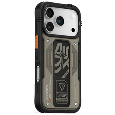 iPhone 17 Pro tok Skinarma Aegis mágneses töltés + fogantyú állvány szürke tok