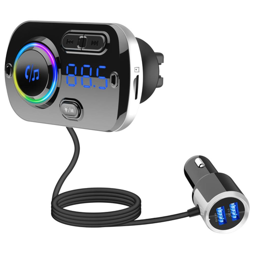 Bluetooth BC49BQ FM Transmitter (Bluetooth 5.0 + EDR + microSD + USB) Töltés funkcióval 2x USB 2.4A QC 3.0 Quick Charge fekete