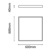 Asalite LED Panel Mennyezetre Rögzíthető Keret (40mm) 60x60cm - 3. kép