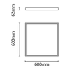 Asalite LED Panel Mennyezetre Rögzíthető Keret (62mm) 60x60cm BackLit Panelhez - 3. kép