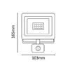 Asalite LED Reflektor Slim 10W 6500K (800 lumen) + Mozgásérzékelő Szenzor - 3. kép