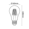 Asalite LED Izzó A60 filament gömb E27 6W 4000K (660 lumen) - 1. kép