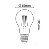 Asalite LED Izzó A60 filament gömb E27 7W 4000K (806 lumen) - 1. kép