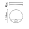 Asalite LED Cseppálló Lámpa IP54 15W 4000K (1400 lumen) Kerek+Szenzor - 3. kép
