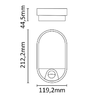 Asalite LED Cseppálló Lámpa IP54 15W 4000K(1400 lumen) Ovális+Szenzor - 3. kép