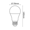 Asalite LED Izzó A70 gömb E27 18W 6500K (1620 lumen) - 1. kép