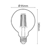 Asalite LED Izzó G95 filament E27 7W 2000K (650 lumen) - 1. kép