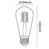 Asalite LED Izzó ST64 filament E27 7W 2000K (650 lumen) - 1. kép