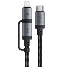  Acefast - Adatkábel (C20-01) - USB-C Type-C-hez, Lightning, 60W, Gyors töltés, Hajlításálló, MFi Tanúsítvánnyal, 1.2m - Fekete