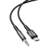  Acefast Type-C - Jack 3.5mm Hi-Fi DAC Audio Kábel Adapter (C1-08), digitális dekódolás, nejlonszövet, 1.2m - Fekete - 1. kép