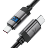  Data Cable (C15-03) Acefast Fekete - Digitális kijelzővel, gyors töltés, Type-C a Type-C, 60W, 3A, cinkötvözet, 1.2m - 3. kép