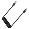  Acefast Adatkábel (C14-04) - Gyors töltés, USB-ről Type-C-re, Rugós kialakítás, 3A, Hajlítással szemben ellenálló, 1.2m - Fekete - 2. kép