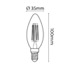 Asalite LED Izzó C35 filament gyertya E14 4W 2700K (470 lumen) - 2. kép