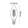Asalite LED Izzó C35 filament gyertya E14 4W 4000K (400 lumen) - 1. kép