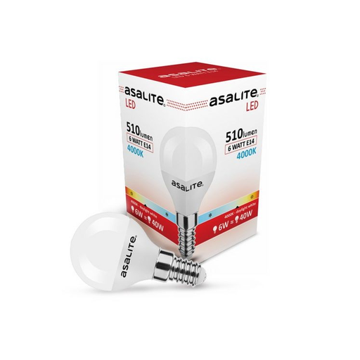 Asalite LED Izzó G45 mini gömb E14 6W 4000K (510 lumen)