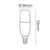 Asalite LED Izzó T37 stick E14 7W 4000K (600 lumen) - 2. kép