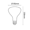 Asalite Infra Izzó Piros G95 E27 100W - 1. kép