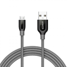USB-A - microUSB kábel Anker PowerLine+, 18W, 2A, 1.8m, Szürke