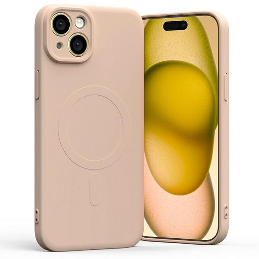 iPhone 15 Plus Mercury MagSafe Semi-Silicone rózsaszín homok tok