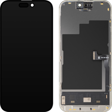 Apple iPhone 15 Pro kijelzőmodul, Soft OLED FHD 120Hz IC Mozgatható Verzió, utángyártott, fekete