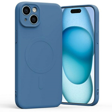 iPhone 15 Plus Mercury MagSafe Semi-Silicone kék tok