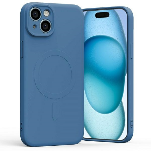 iPhone 15 Plus Mercury MagSafe Semi-Silicone kék tok