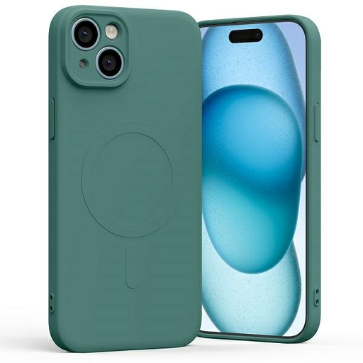 iPhone 15 Plus Mercury MagSafe Semi-Silicone zöld tok