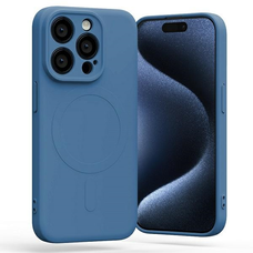 iPhone 15 Pro Mercury MagSafe Semi-Silicone kék tok