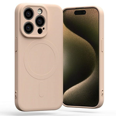 iPhone 15 Pro Mercury MagSafe Semi-Silicone tok rózsaszín homok