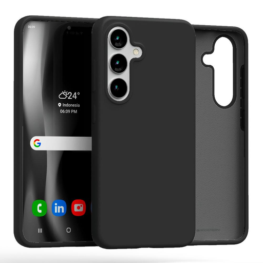 Samsung Galaxy S25 Plus tok Mercury Silicone fekete tok