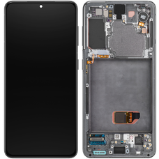 LCD kijelzőmodul Samsung Galaxy S21 5G G991, kamera nélkül, szürke