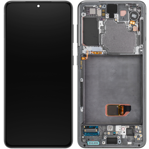 LCD kijelzőmodul Samsung Galaxy S21 5G G991, kamera nélkül, szürke