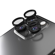 iPhone 16 Pro / 16 Pro Max kamera lencsevédő üvegfólia fekete