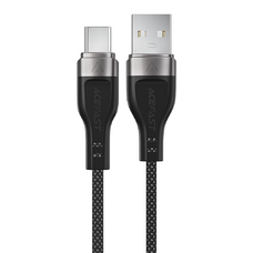  USB to Type-C 1,2 m Acefast Data Cable (C11-04) Mágneses Feltekerhető, Gyors Töltés, Állítható Hosszúság, 3A - Fekete
