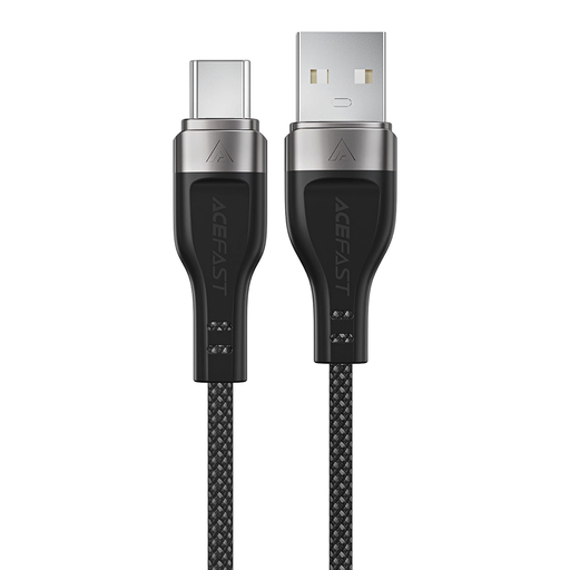  USB to Type-C 1,2 m Acefast Data Cable (C11-04) Mágneses Feltekerhető, Gyors Töltés, Állítható Hosszúság, 3A - Fekete