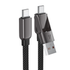  Acefast Adatkábel (C13-04) - Gyors töltés, Type-C - USB, Type-C, 60W, 3A, Hajlításálló, Cink ötvözet, 1.2m - Fekete - 0. kép