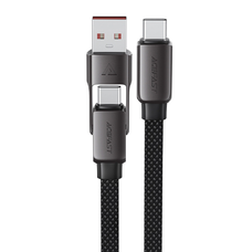  Acefast Adatkábel (C13-04) - Gyors töltés, Type-C - USB, Type-C, 60W, 3A, Hajlításálló, Cink ötvözet, 1.2m - Fekete