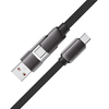  Acefast Type-C to USB Gyors Töltés Adatkábel (C13-05), Type-C, 60W, 3A, Hajlításálló, Rövid Kialakítás, 0.2m - Fekete - 4. kép