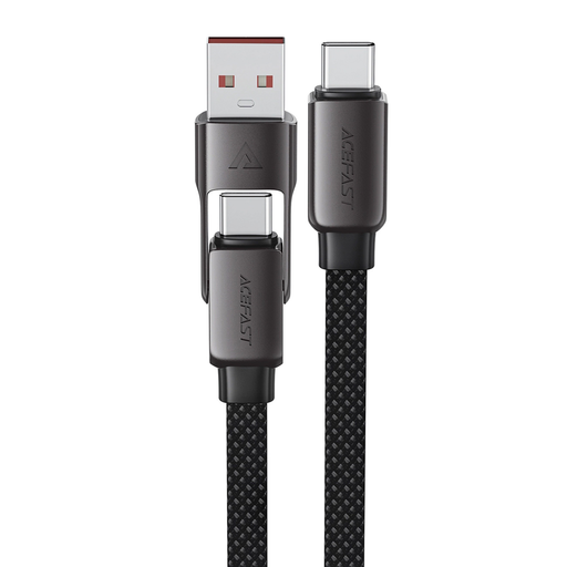 Acefast Type-C to USB Gyors Töltés Adatkábel (C13-05), Type-C, 60W, 3A, Hajlításálló, Rövid Kialakítás, 0.2m - Fekete
