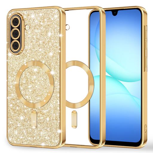  Samsung Galaxy A17 5G Gold Techsuit Luxury Glitter MagSafe tok