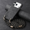 iPhone 17 Pro Max vintage bőrutánzatú, kemény hátlapos tok vállpánttal fekete Alphajack - 0. kép