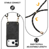 iPhone 17 Pro Max vintage bőrutánzatú, kemény hátlapos tok vállpánttal fekete Alphajack - 2. kép