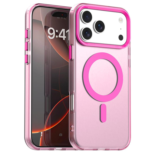 iPhone 17 Pro MagSafe hibrid TPU + PC tok rózsaszín Alphajack CandyMag iPhone 17 Pro MagSafe hibrid TPU + PC tok rózsaszín Alphajack CandyMag