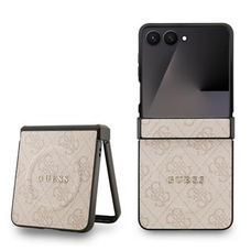 Guess PU bőr 4G Színes Gyűrű Mágneses tok Samsung Galaxy Z Flip 7 Pink,