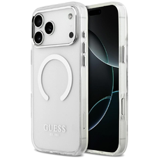 iPhone 17 Pro Max Guess Metal Outline MagSafe tok ezüst