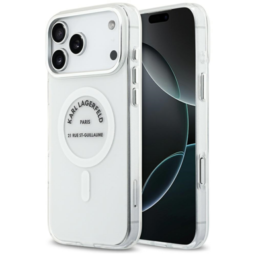 iPhone 17 Pro Max Karl Lagerfeld IML Karl RSG Logo MagSafe tok Átlátszó