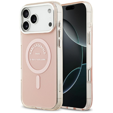 iPhone 17 Pro Max Karl Lagerfeld IML Karl RSG Logo MagSafe rózsaszín tok,