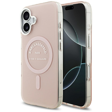 iPhone 17 Karl Lagerfeld IML Karl RSG Logo MagSafe tok Rózsaszín