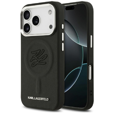 iPhone 17 Pro Max Karl Lagerfeld Initial & Metal Logo MagSafe tok Fekete tok