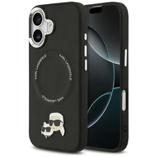 iPhone 17 Karl Lagerfeld Karl & Choupette Pins MagSafe tok Fekete